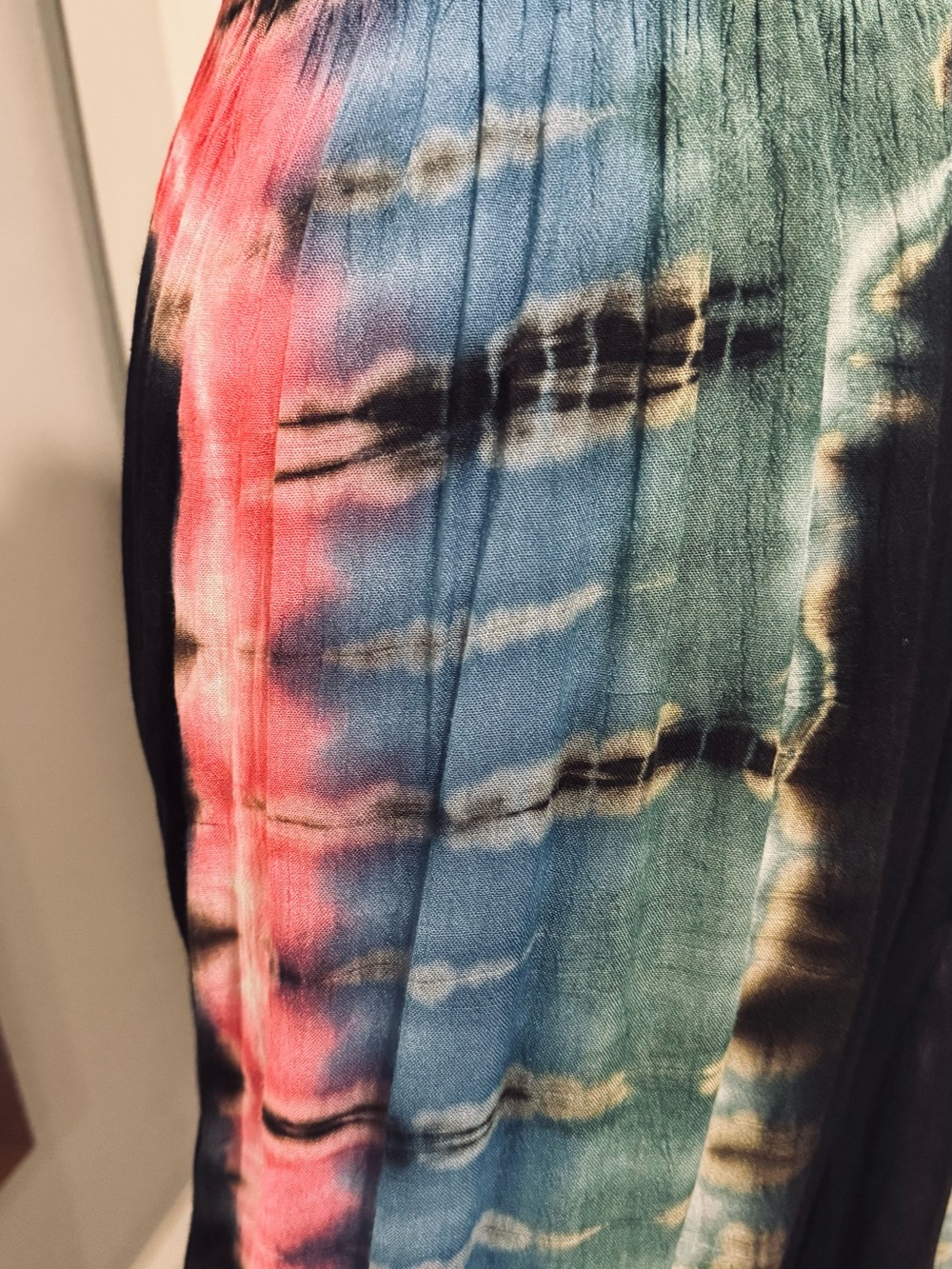 Angie Smock Top Tie Dye Halter or strapless jumpsuit blues, blacks, pinks, XL - Picture 5 of 9